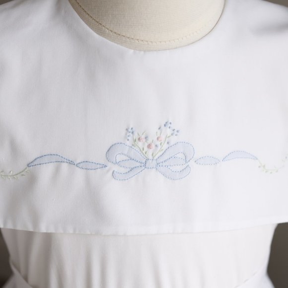 RARE Strasburg Original Heirloom Shadow Bow White and Blue Dress Size 6X NEW - Picture 2 of 7